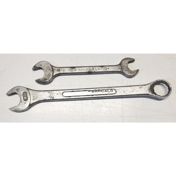 2 Vintage Barcalo Buffalo 5/8" Open + 12pt Box Open End 1/2x9/16" Wrench USA - Picture 1 of 5